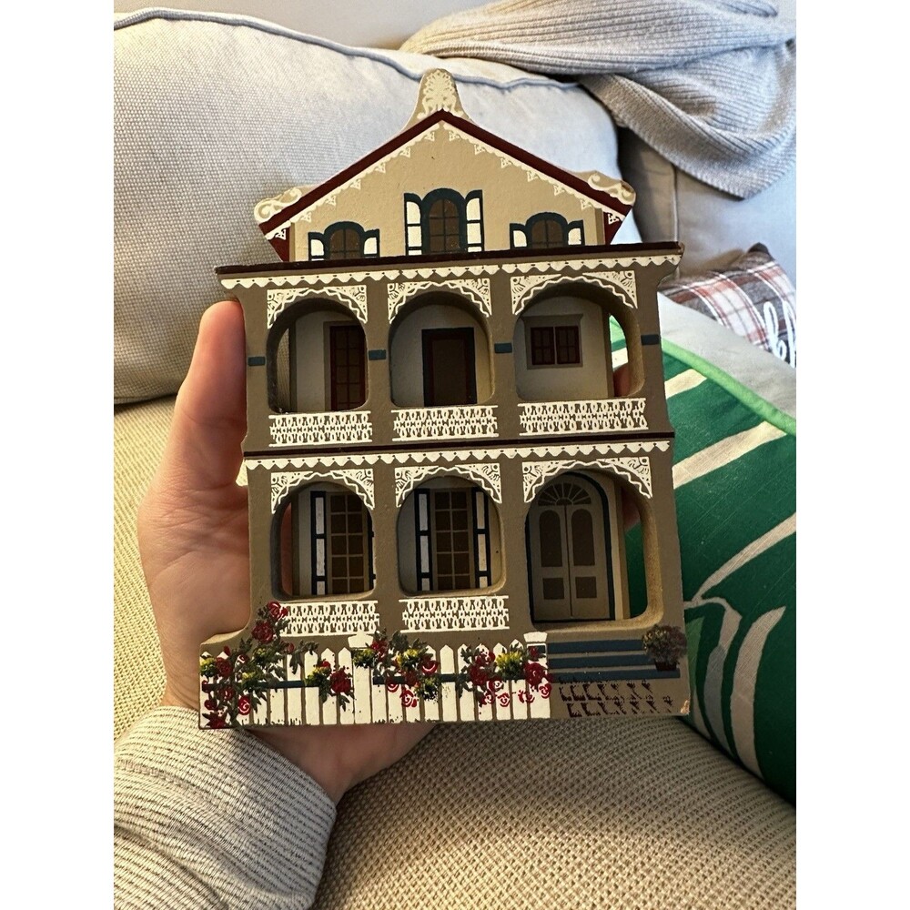 Sheila Cape May 1993 Stockton Place Row Houses Cape May NJ Wood Sitter Handmade